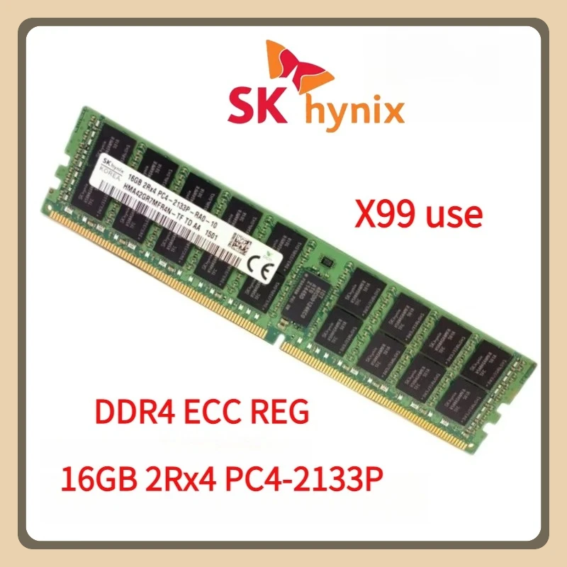 SK hynix 16GB 2Rx4 PC4 2133P DDR4 2133MHz ECC REG RDIMM RAM Memoria de servidor Registrada 16G X99 uso