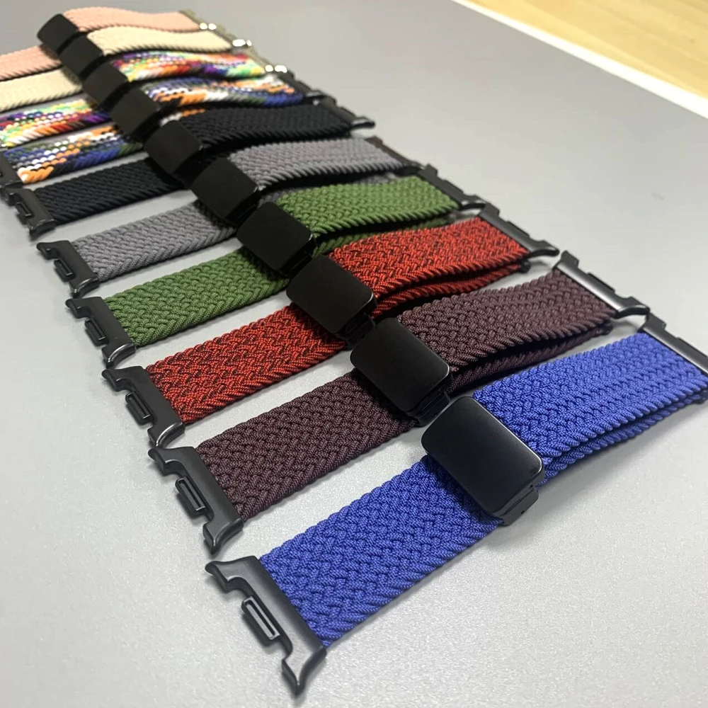 Correa magnética de nailon para Samsung Galaxy Watch8 40/44mm banda elástica tejida sin huecos para Samsung 8 Classic 46mm pulsera deportiva - imagen 4