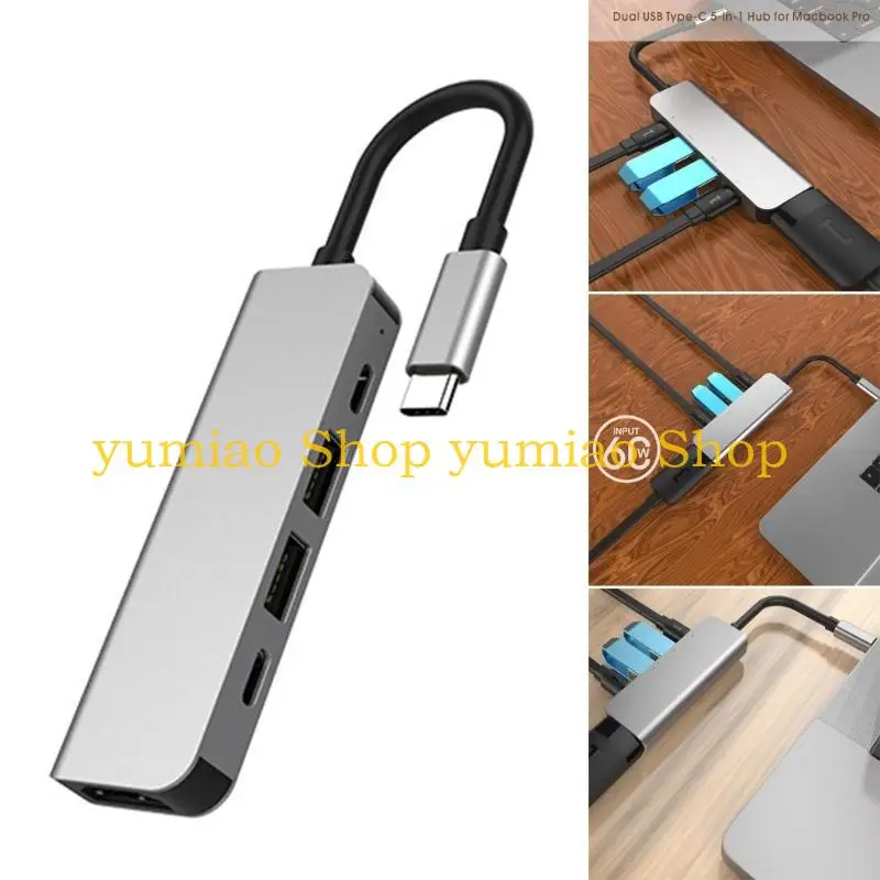 587b USB Typec Hub 4K30Hz Compatible PD60W multifuncional para SSD HDTV Dock