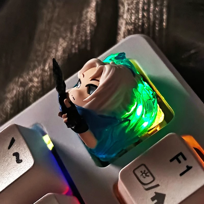 Teclas de Anime Varolant Jett figura personalizada multiacción con parte desmontable a mano tapas de resina teclado mecánico regalos - imagen 5