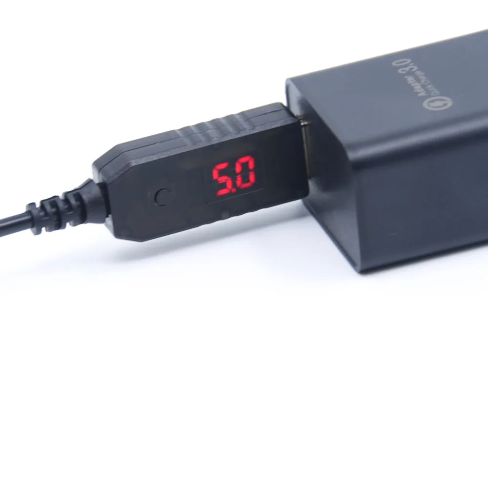 QC 3,0 USB a DC 5V-12V 6V 9V voltaje ajustable paso 0,2 V Cable de alimentación 8 convertidores para enrutador WiFi altavoz ventilador batería simulada - imagen 5