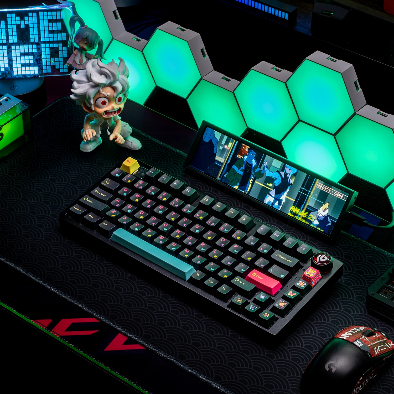 CherryBomb Keycap 165 teclas PBT tinte sublimación cereza blanco negro chica regalo Teclado mecánico AULA F75 Anne Pro2 Mad 60he 68he - imagen 2