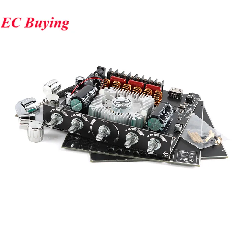 Placa amplificadora XY-S220H App Control 160Wx2 + 220W TDA7498E 2,1, doble canal, Compatible con Bluetooth 5,1 + AUX + tarjeta de sonido USB + Flas USB - imagen 4