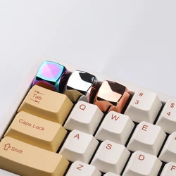 Teclas metalicas MX Switch con diamantes cuadrados plateados