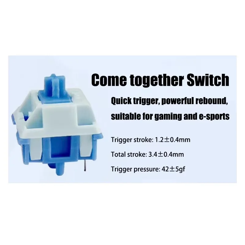 KZZI Come Together-interruptor lineal de 5 pines, HIFI, 42g, juegos Esports para teclado mecánico personalizado, interruptores MX, intercambio en caliente, Juegos de PC Ak820