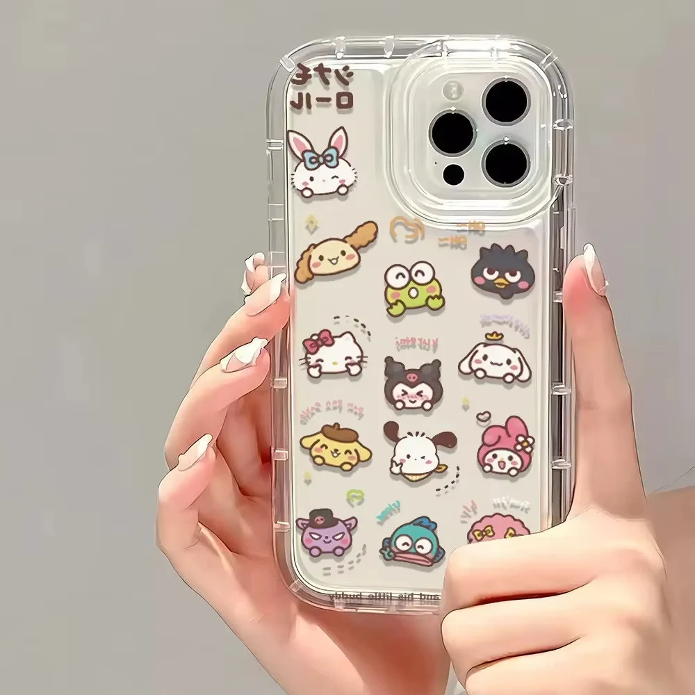 Sanrio Hello Kitty Cinnamoroll funda de teléfono para iPhone 16 15 14 13 12 11 Pro Max X XR XS 7 8 Plus funda transparente de silicona suave - imagen 2