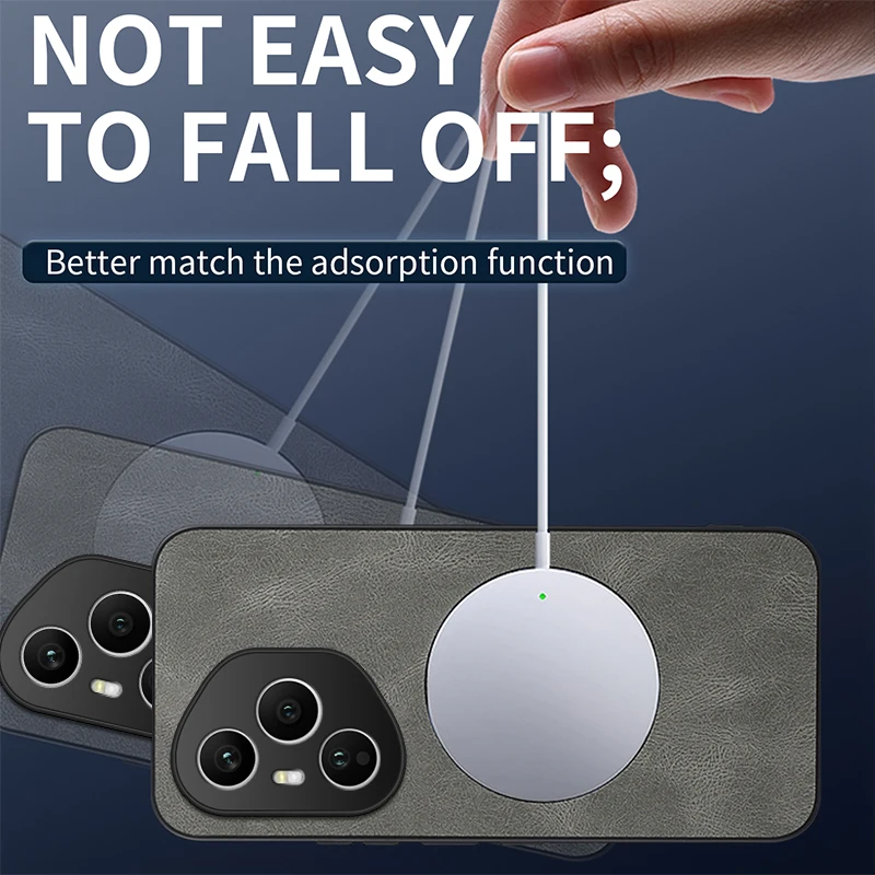 Para Huawei Honor 400 Pro funda de lujo de cuero PU funda protectora trasera magnética Magsafe para Honor 400 200 Lite Shell - imagen 2