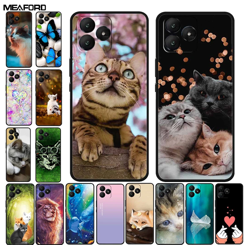 Funda de teléfono para Wiko T20, Funda trasera T 20, Funda de silicona suave con gato pintado encantador para Wiko T20, Funda de TPU a prueba de golpes para WikoT20