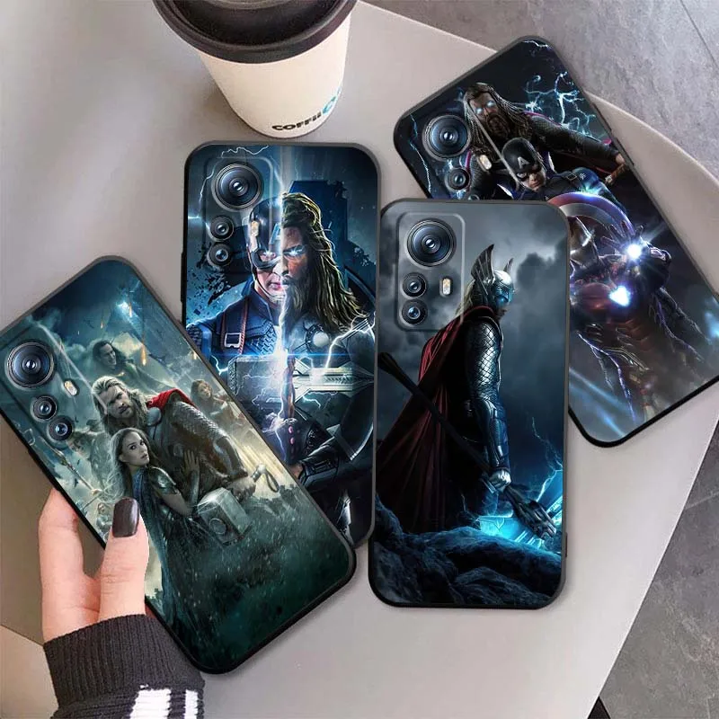 Funda de teléfono Vengadores Capitán América Thor para Xiaomi Mi 15 14 13 13T 12 12T 12S 11 11i 11T Pro Ultra Lite 5G funda suave negra
