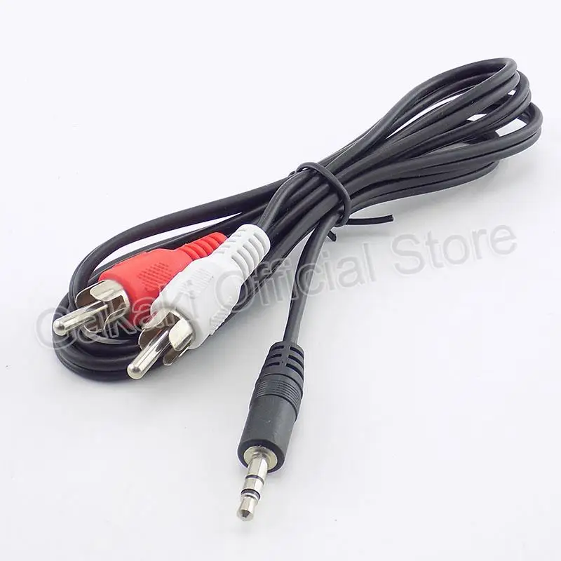 Estéreo macho de 3,5 mm a conector 2 RCA Cables adaptadores AV para altavoz de audio Línea de cable de extensión auxiliar - imagen 4