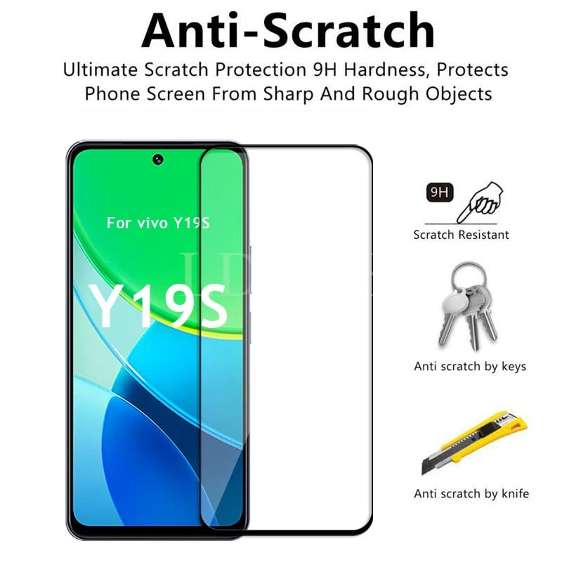 4 Uds para vivo Y19S vidrio vivo Y19S vidrio templado HD Flim pegamento completo Protector de pantalla película vivo Y19S vidrio - imagen 3