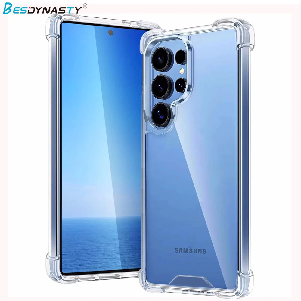 Funda híbrida de lujo para Samsung Galaxy S25 Edge S24 S25 Plus Ultra S24 FE A16 A56 A26 A56 A36 A06 PC cubierta trasera transparente dura