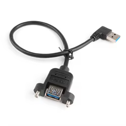 Cable Extensión USB 3.0 Macho-Hembra Montaje Panel 50cm Angular