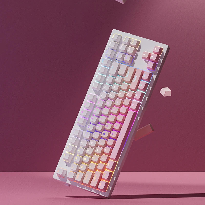 130 teclas gradiente Sakura brillo rosa a través de teclas perfil de cereza teclas PBT de doble disparo para interruptores MX teclados mecánicos - imagen 3