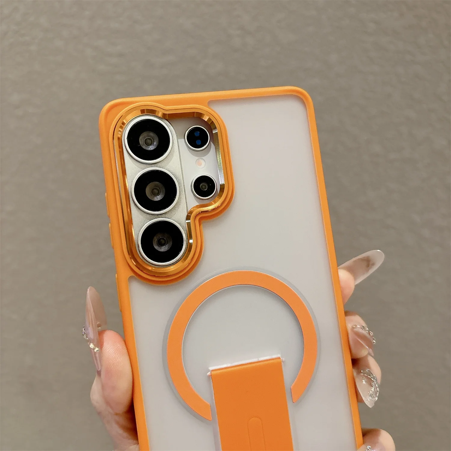 Para Samsung S26 S25 S24 S23 Plus S24 S25FE para Magsafe carga inalámbrica cubierta a prueba de golpes soporte plegable funda magnética mate - imagen 2