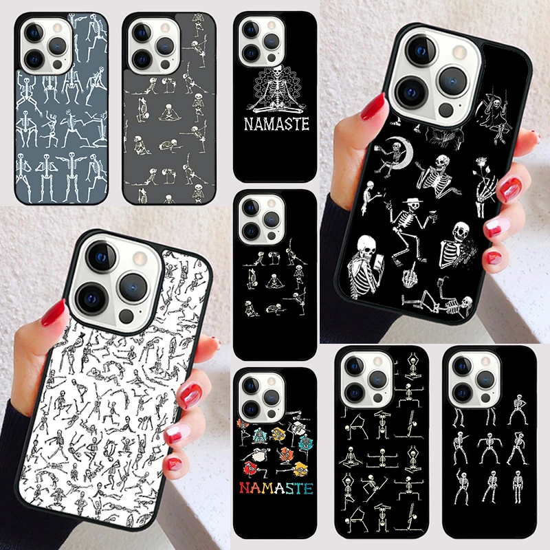 Funda esqueleto Yoga para iPhone 17 Air 15 16e 13 12 11 14 Pro Max Max Plus funda de teléfono coque Shell