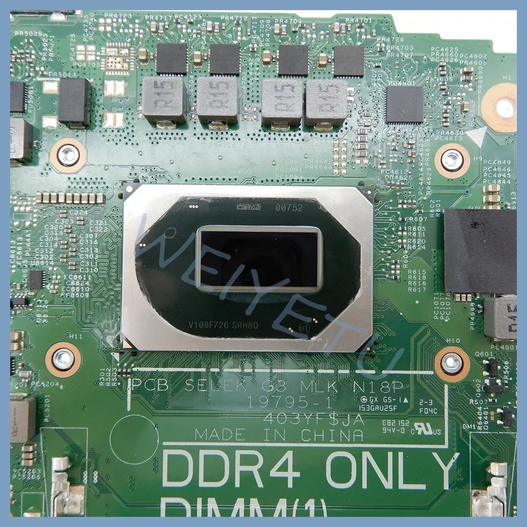 Placa base para ordenador portátil 19795-1 para Dell G3 3500 G5 5500, placa base para portátil con i7-10750U CPU GTX1650-V4G GPU probada OK - imagen 4