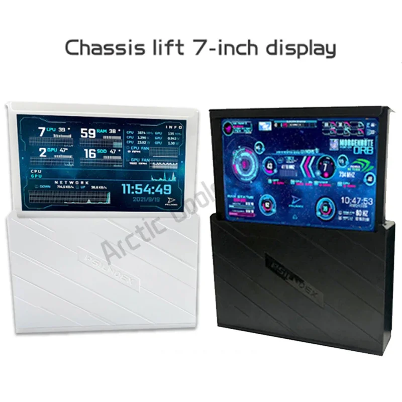 Elevador automático eléctrico de chasis de 7 pulgadas, pantalla secundaria de monitoreo de dinámica de temperatura para Helios Case Aida64 - imagen 2