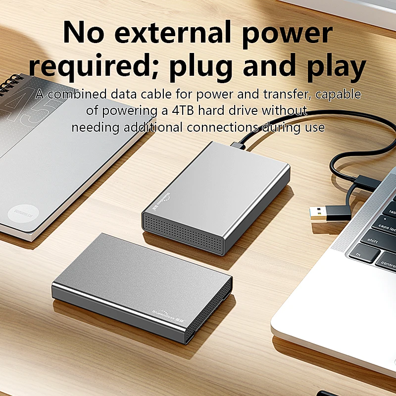 Blueendless Caja de aluminio HDD Caja de disco duro SATA externo de 2,5 pulgadas Caja de disco duro USB 3.1 Tipo C para computadora portátil - imagen 5