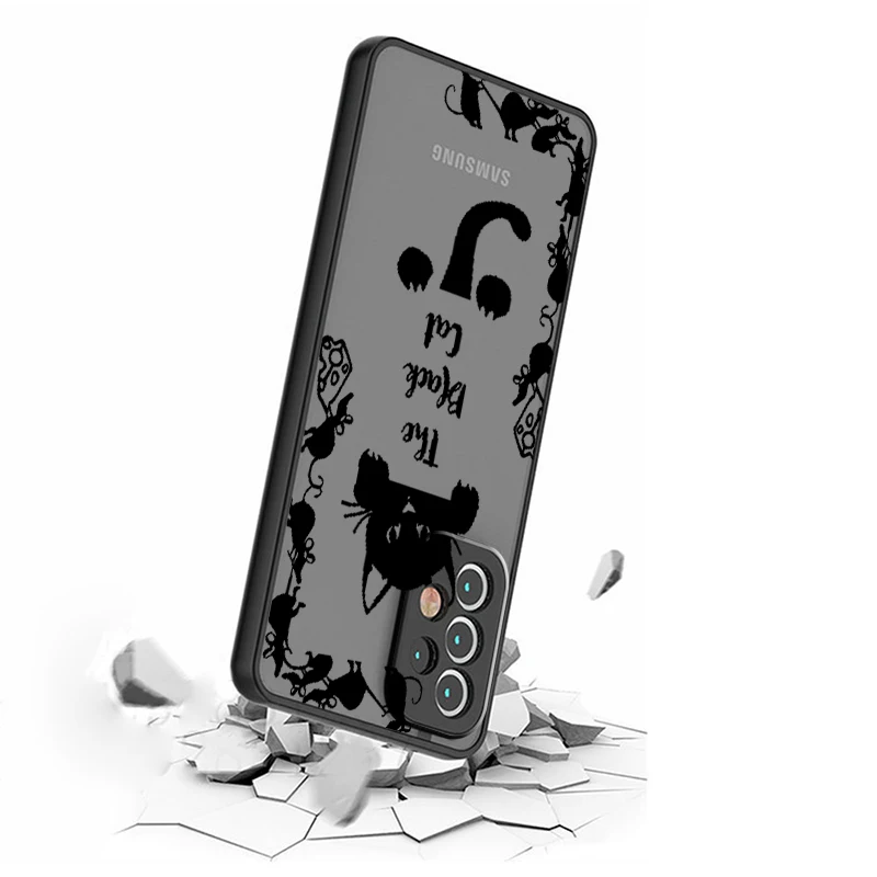 Funda translúcida esmerilada con diseño artístico de gato, perro, flor, zorro, para Samsung Note 20, A35, A03, A54, A31, A22, A34, A14, A24, A04, A55, 5G - imagen 3