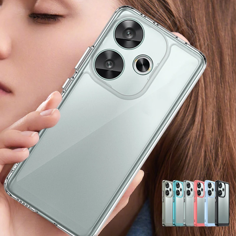 Para Poco F6 funda Xiaomi Poco F6 Capas parachoques de teléfono protector trasero a prueba de golpes Color transparente Fundas Poco F6 F 6 - imagen 2