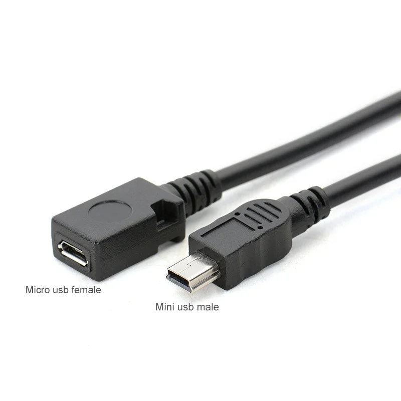 Mini USB hembra a Micro USB macho, adaptador de conector de 8 pines a 5 pines, línea od4.0 mm para teléfonos inteligentes, tabletas, Uds., MP3/ MP4 - imagen 3