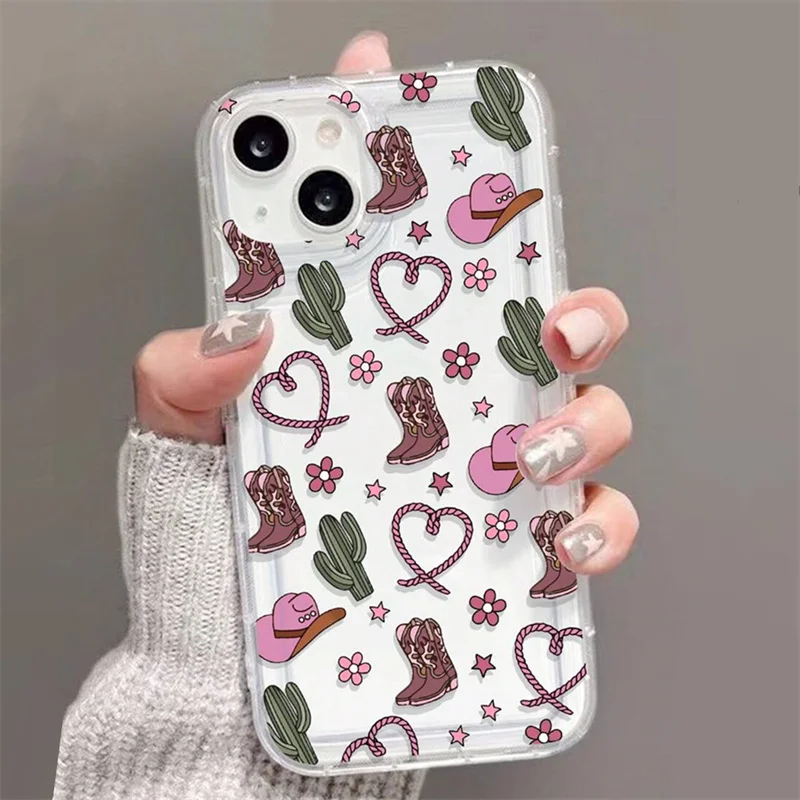 Funda de teléfono transparente Retro Western Desert para IPhone 16 15 14 13 12 11 Pro Max Mini XR XS X 7 8 Plus, funda trasera suave de TPU a prueba de golpes - imagen 2