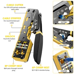 ZoeRax Herramienta Crimpado RJ45 para Ethernet Cat6/5e de precisión