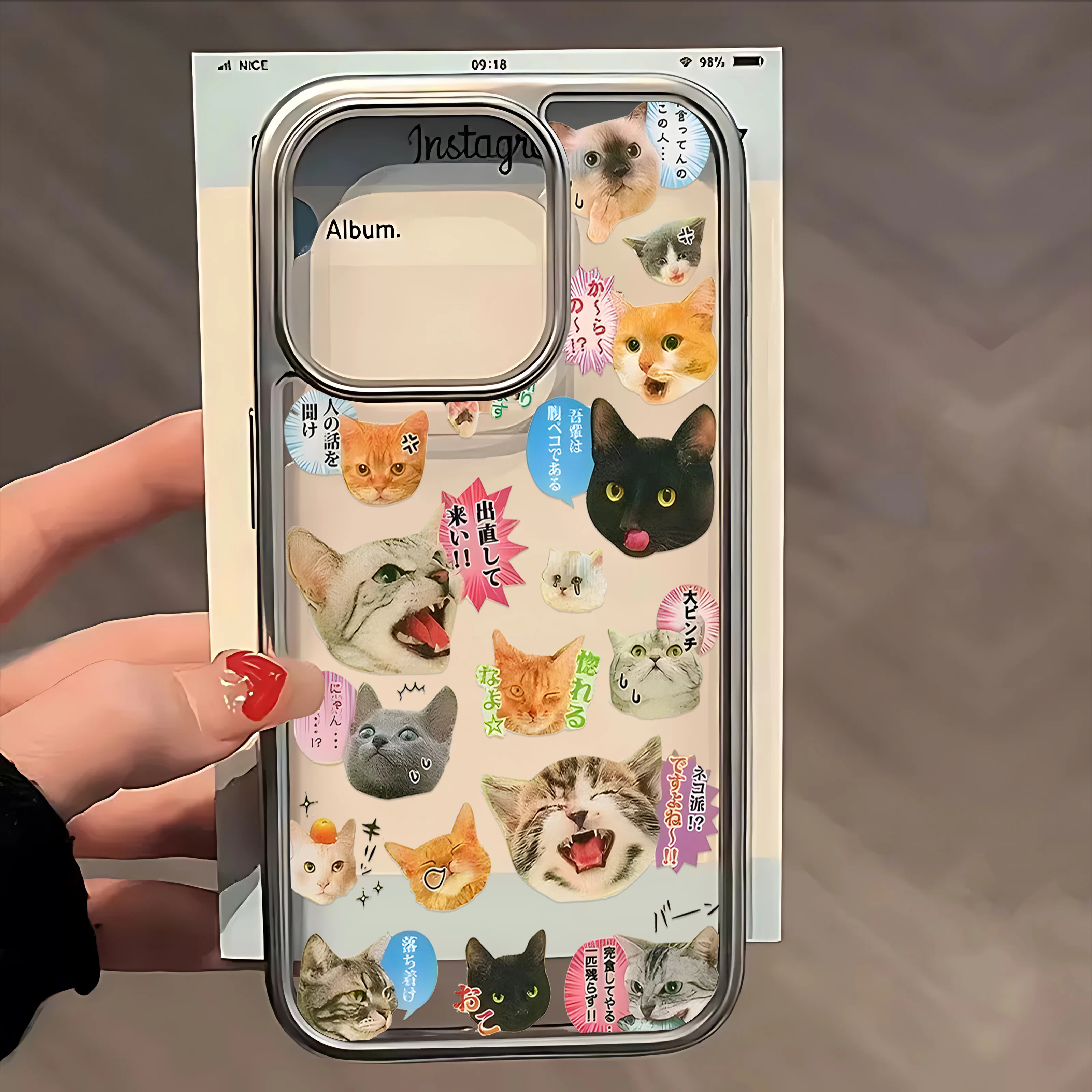 Funda de teléfono Y2K con bonito gato conejo coreano de dibujos animados para IPhone 16 15 14 13 12 11 Pro Max X XR XSMAX 8 7 Plus, funda trasera transparente de lujo - imagen 5