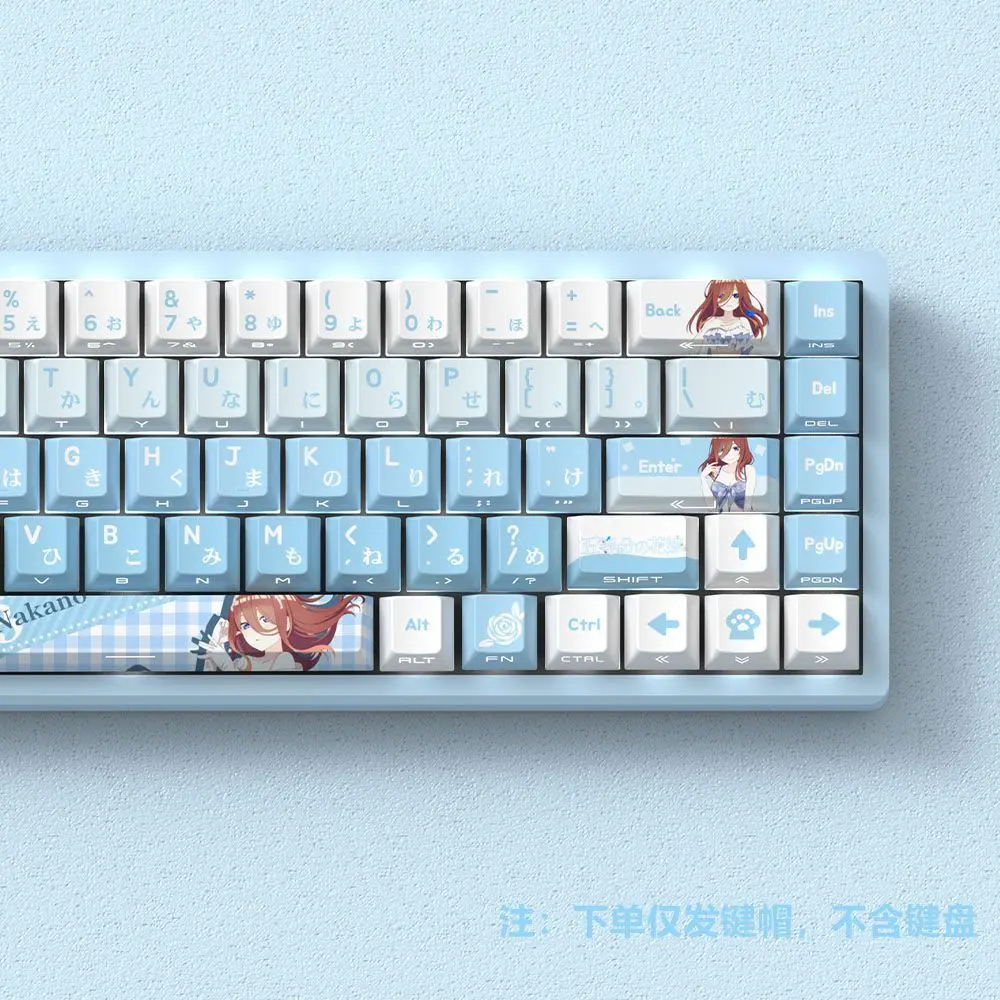 129 teclas Nakano Miku Keycaps Cute Key Cap Anime Keycaps PBT DYE SUB Cherry MX Switch para tapas de teclado mecánico regalo - imagen 5