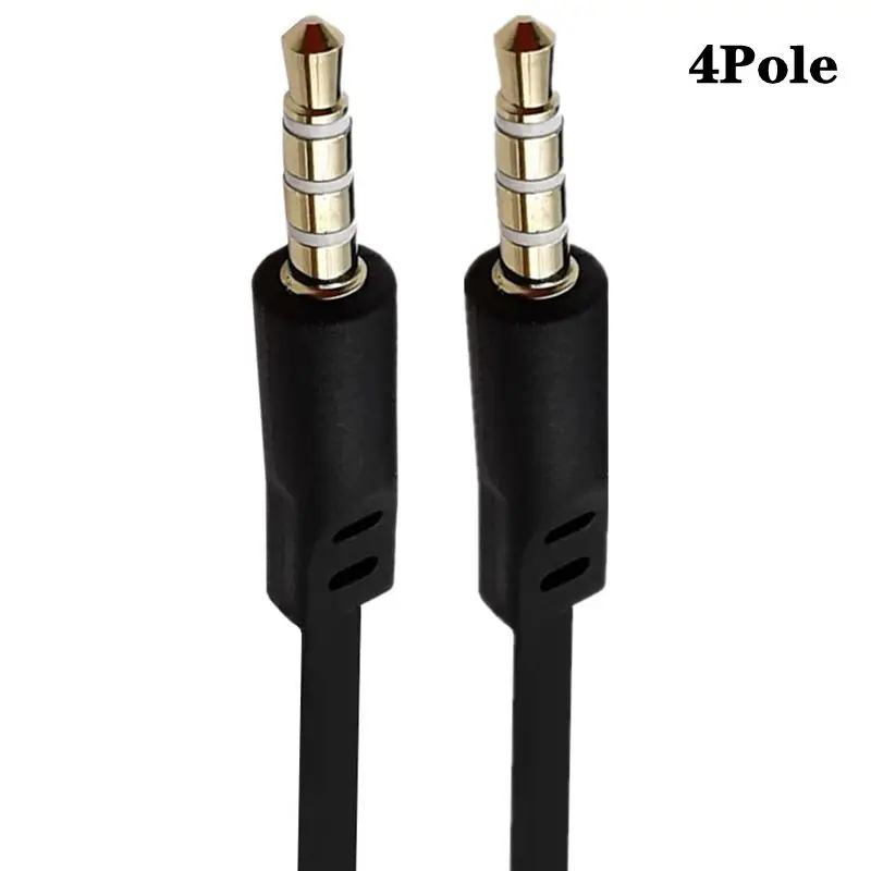 Alta Elasticidad Plano 90 °   Bend DC3.5mm Cable de grabación de audio para teléfono móvil macho hembra de 4 polos, cable auxiliar de audio y vídeo para automóvil - imagen 4