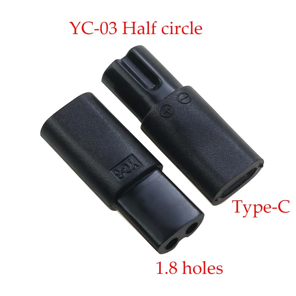 1 Uds USB tipo C enchufe hembra a 2,35 1,8 doble agujero adaptador de carga de 2 clavijas enchufe convertidor para afeitadora Pentium cortadora de pelo - imagen 3