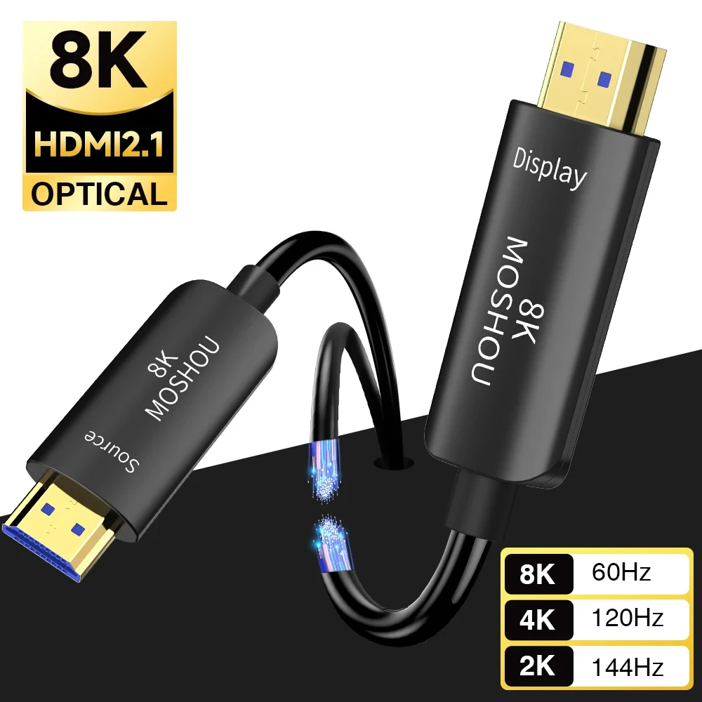 MOSHOU Cable HDMI 2.1 Fibra Óptica 8K 120Hz PS5
