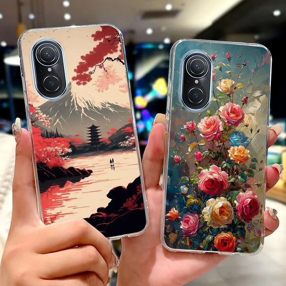 Para Huawei Nova 9 SE funda Nova9 Pro funda pintada de flores de lujo funda de teléfono delgada suave para Huawei Nova 9 Pro Nova9 SE Fundas bolsas - imagen 3