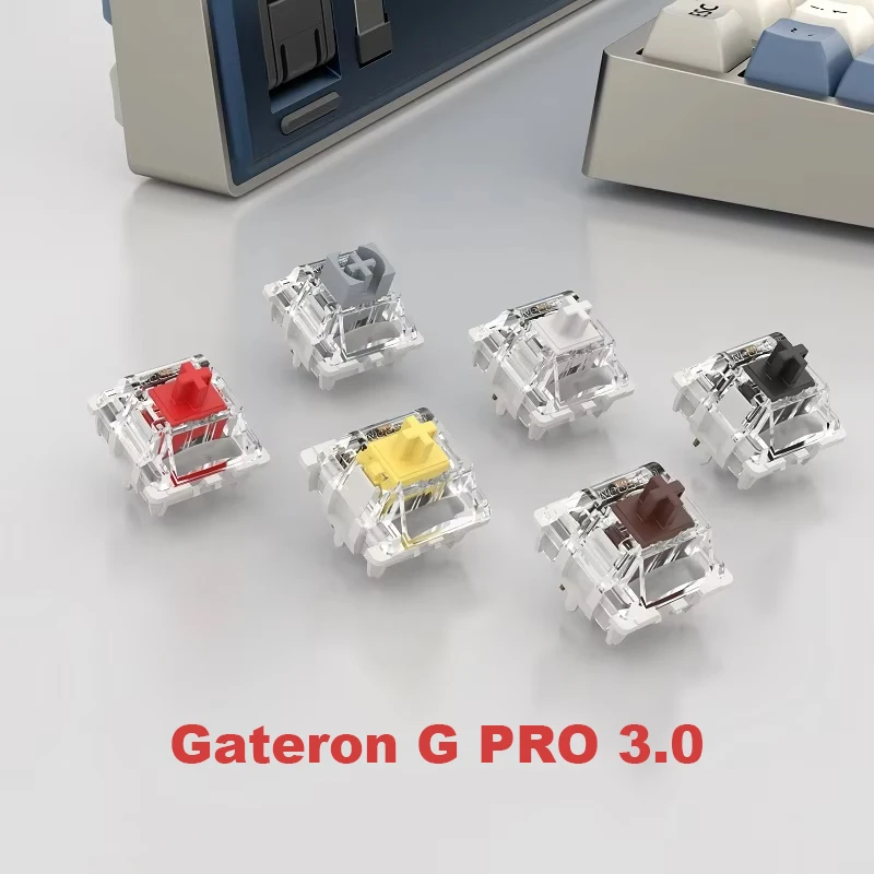 GATERON G Yellow Pro 3,0 RGB 5pin SMD táctil lineal prelubrado negro blanco rojo plata interruptor para teclado mecánico MX