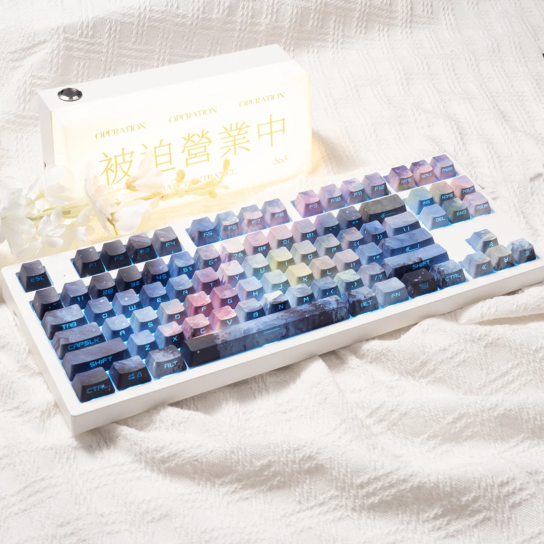 134 teclas JKDK coloridas nebulosa Keycaps OEM perfil lateral transparente Keycap retroiluminado PBT teclas para teclas de teclado mecánico MX