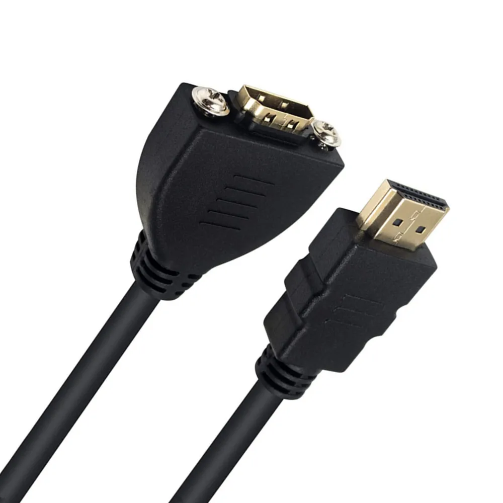 Cable de montaje en Panel compatible con HDMI, Cable de montaje en Panel HDMI de alta velocidad con tornillos, adaptador de extensión HDMI macho a hembra - imagen 5