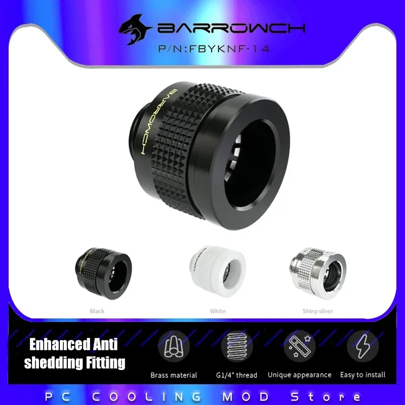 Accesorios de tubo duro de refrigeración por agua para PC Barrowch, serie Wolverine, accesorio antiderramiento mejorado para tubos duros OD14, FBYKNF-14