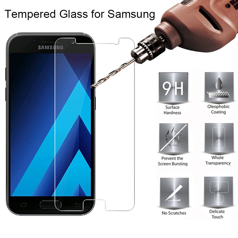 Vidrio templado transparente para Samsung J5 J3 Pro, película de teléfono HD, Protector de pantalla transparente para Galaxy J7 J710