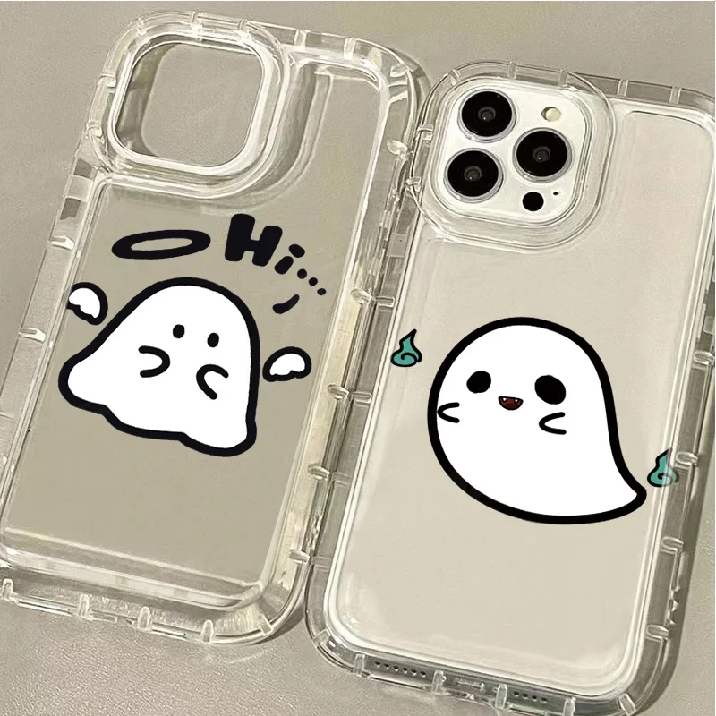 Funda transparente con dibujos animados de Halloween para VIVO S15, V20, V21, V23, V23E, V25, V27, V27E, V29, V40, 5G Pro, Airbag, cubierta a prueba de golpes - imagen 3
