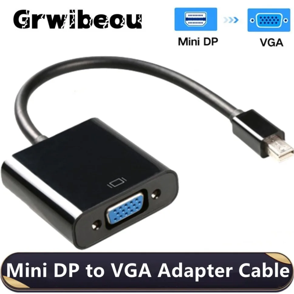 Cable convertidor Mini DP a VGA 1080P Thunderbolt Mini DisplayPort macho a VGA hembra, adaptador para Apple, portátil, PC, proyector, HDTV