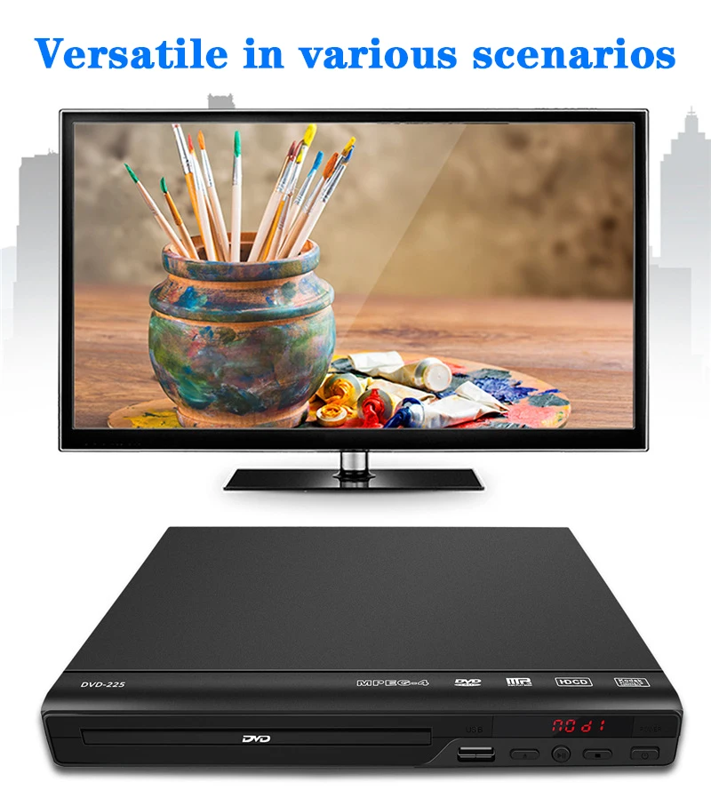 Reproductor de DVD HD 1080P Home 225 Reproductor de DVD Reproductor de discos de TV digital multimedia Soporte DVD CD MP3 MP4 RW VCD DVD Sistema de cine en casa - imagen 3