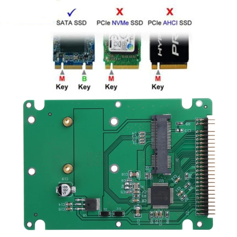 Adaptador mSATA SSD a 2,5" IDE HDD, conector convertidor 44 pines, Mini tarjeta PCIE - imagen 3
