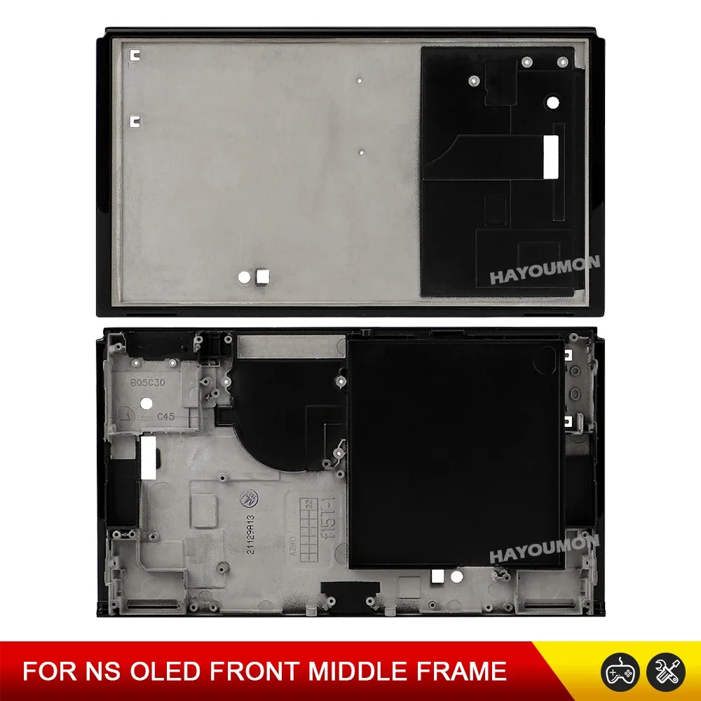 Marco frontal para consola de juegos, cubierta de Metal media para interruptor NS, soporte de batería OLED, carcasa de disipación de calor, 1 Uds.
