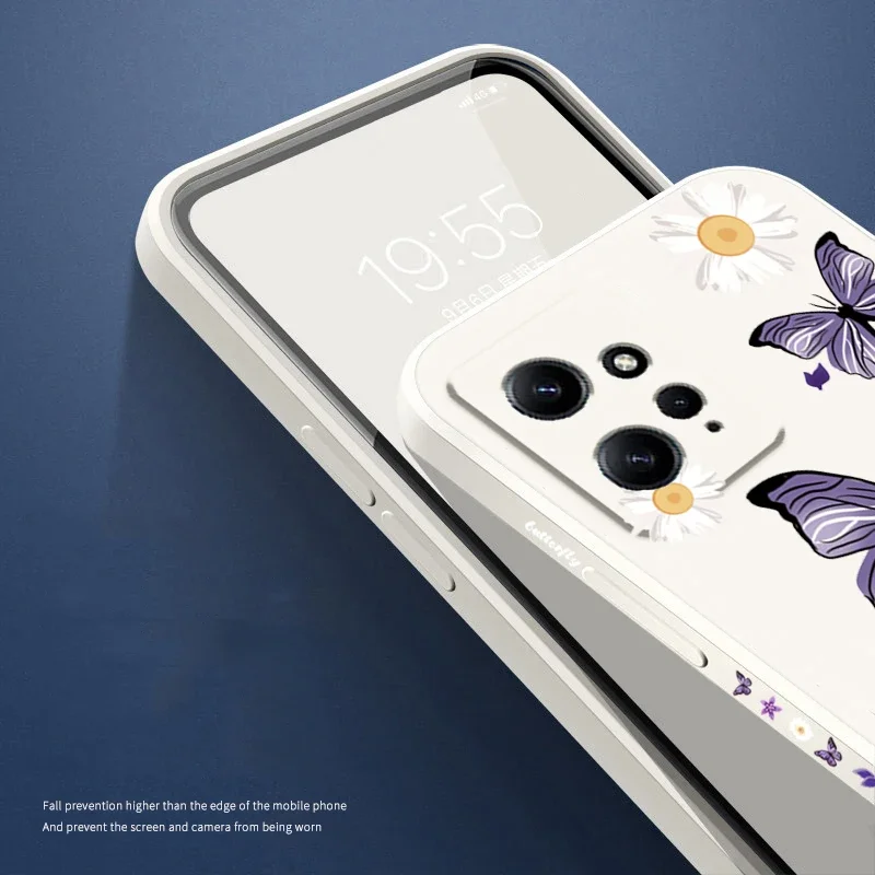 Funda de teléfono cuadrada de silicona con mariposas moradas para Xiaomi Redmi Note 13 12 Pro Plus 5G 13 12S 12 11S 11 10S 10 Redmi 12 4G - imagen 4