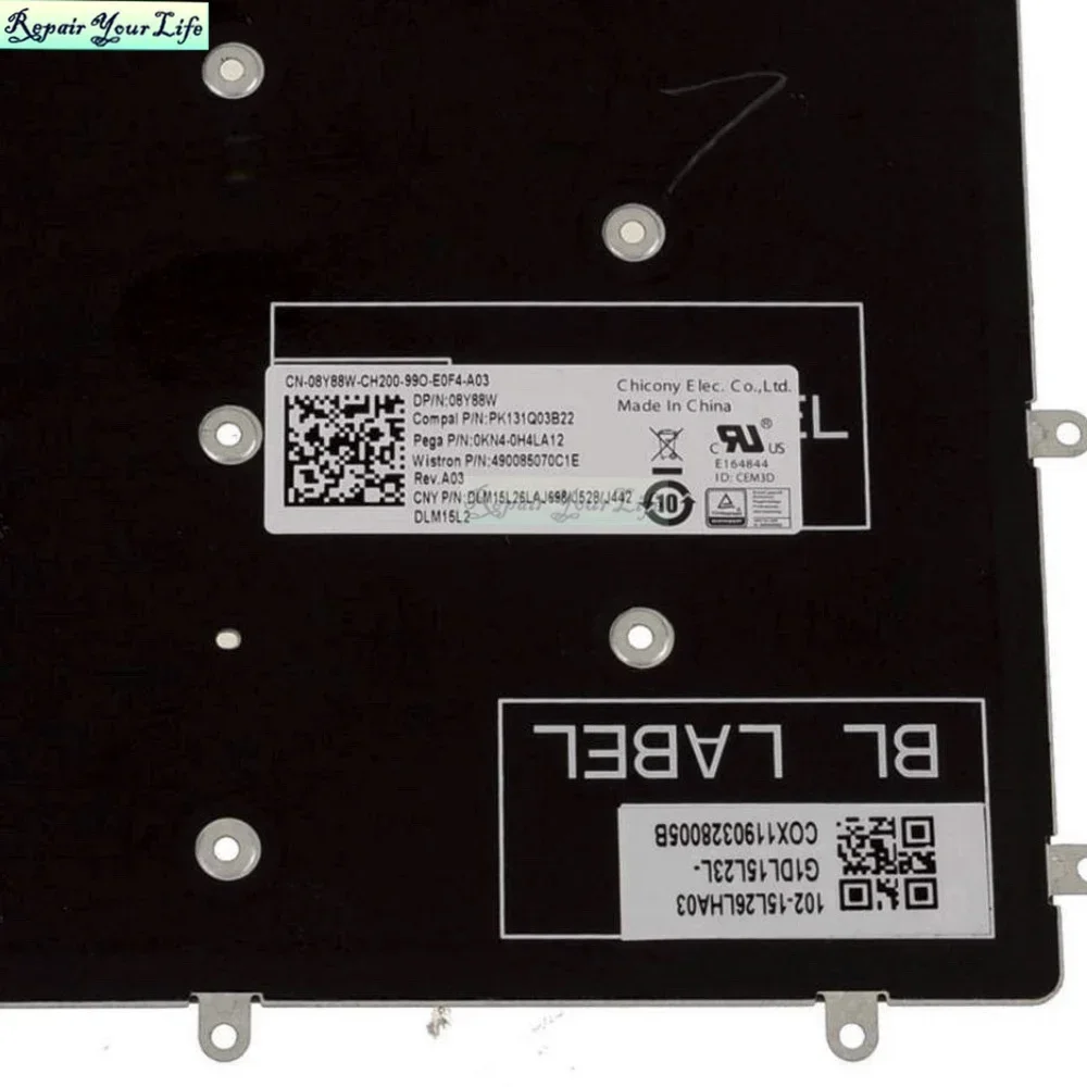 Teclado retroiluminado latino de EE. UU. para DELL Vostro 7566 7570 Inspiron 5565 5567 5765 17 7773 7779 7778 teclados retroiluminados 08Y88W 8Y88W - imagen 4