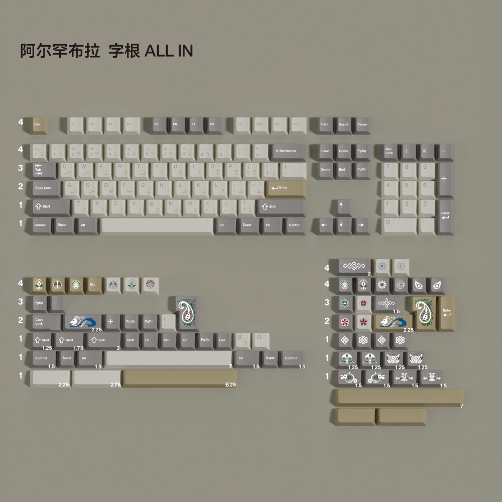 Teclas PBT Alhambra, teclas Cherry Profile Dye-Sub, teclas en inglés para teclado mecánico MX Switch GH60 61 64 68 75 84 96 980 - imagen 2