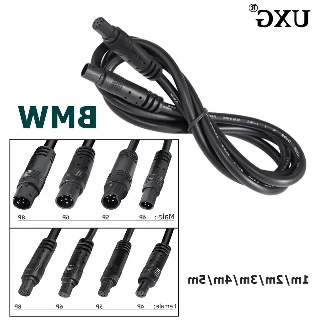 Cable macho a hembra de 4 pines, 5 pines, 6 pines, 8 pines, Cable de conector de extensión para cámara DVR de coche, Monitor HD, Cable de cámara de visión trasera de vehículo - imagen 2
