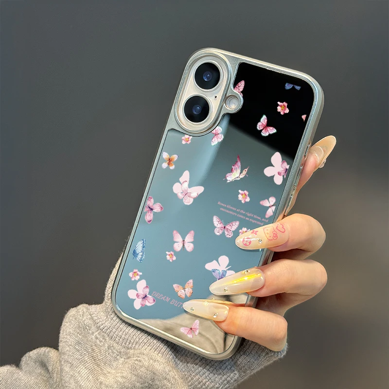 Una pantalla llena de mariposas funda de teléfono para iPhone11/12/13/14/15/16/17 Pro Max AIR PLUS funda de teléfono epoxi TPU anticaída