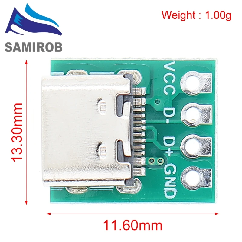 Conector USB 3,1 tipo C, adaptador de placa PCB de prueba de 16 pines, conector 16P para transferencia de Cable de línea de datos, 5/10 Uds.